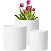 8 7 6 inch Plant Pots Set of 3 Cylinder Flower Pots for Outdoor Indoor Plants Drative Plastic Planters with Drainage Holes and 1