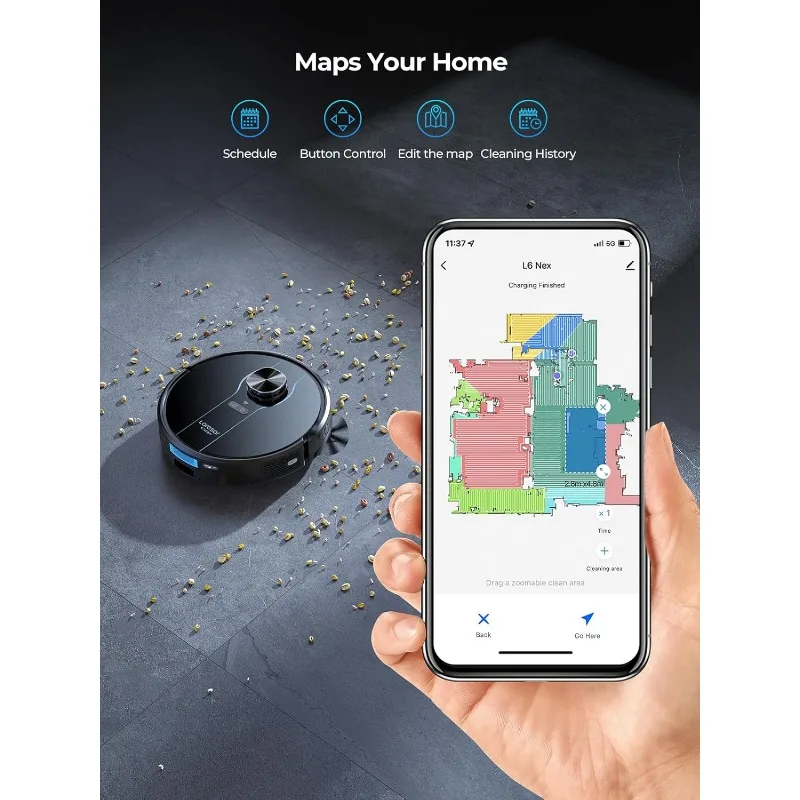 Robot Vacuum,3 in 1 Robotic Vacuum Cleaner with Self-Emptying Station for 60 Days,LiDAR Navigation,3500Pa Suction,WiFi/APP/Alexa