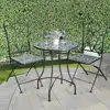 3 Piece Marbled Glass Mosaic Bistro Set Folding Table Chairs Indoor Outdoor Patio Furniture 3