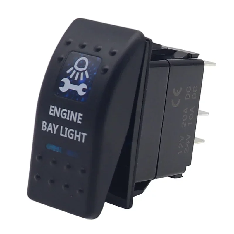 Waterproof Dual Blue LED Rocker Switch for Vehicle and Marine Use