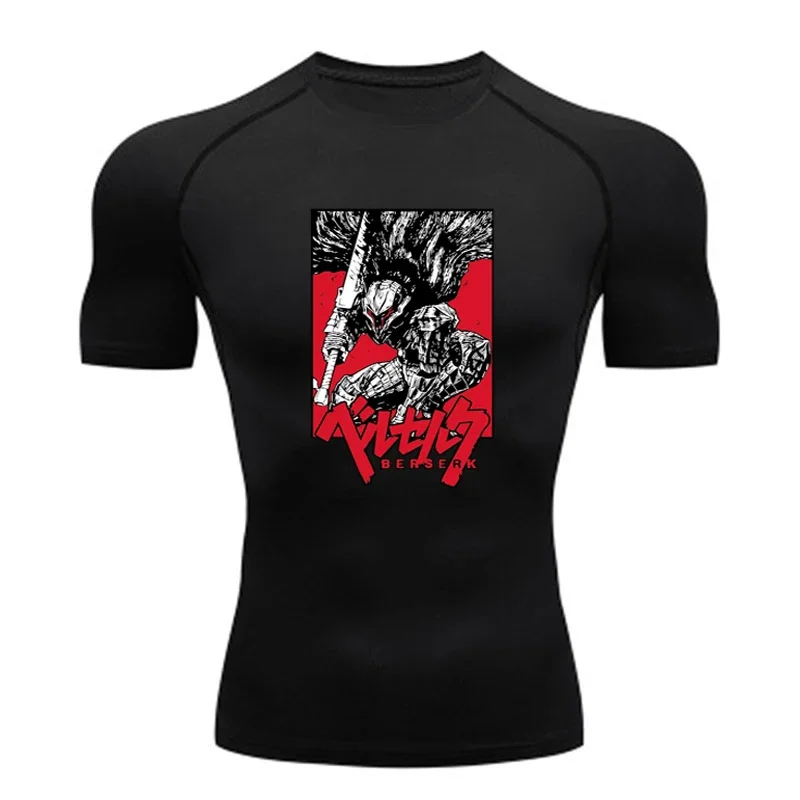Anime Berserker men's compression T-shirt sports tights Basketball fitness long sleeve running training quick drying sportswear