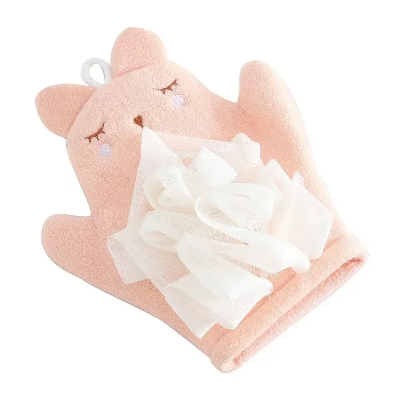 Cartoon Baby-Bath Gloves Cotton Bath Towel for Children Kids Cute Animal Bath-Brushes Comfortable Shower Sponge Bath Accessories