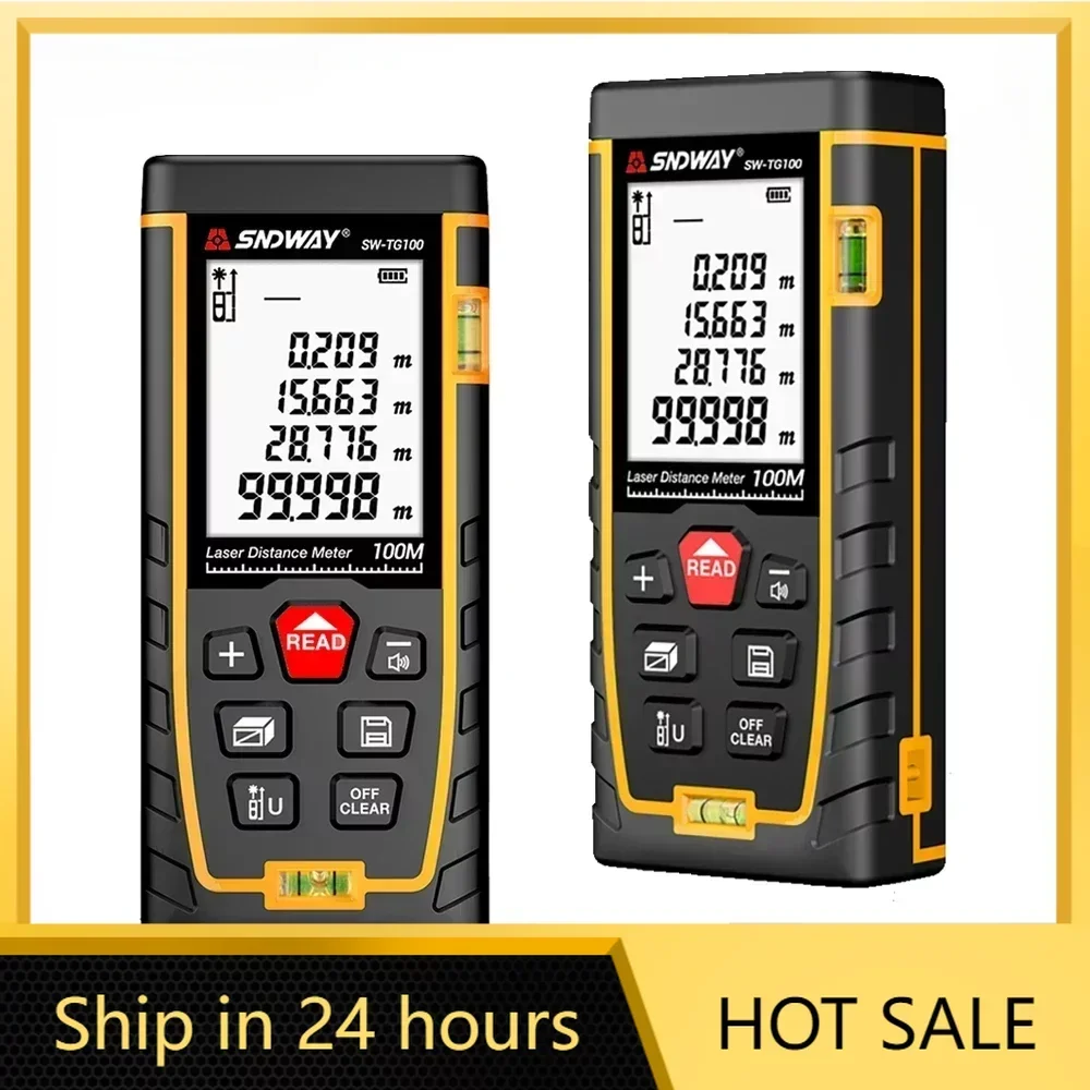 SNDWAY Laser Distance Meter Digital Rangefinder Mini Laser Tape Measure Range Finder Professional M/In/Ft Measuring Meter laser rangefinder distance meter laser tape measure digital tape measure