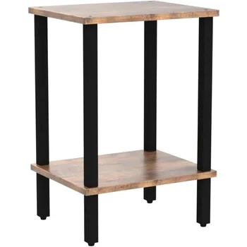 End Table, Set of 2, Side Table, Nightstand, 2-Tier Storage Shelf, Sofa Table for Small Space, Living Room 2