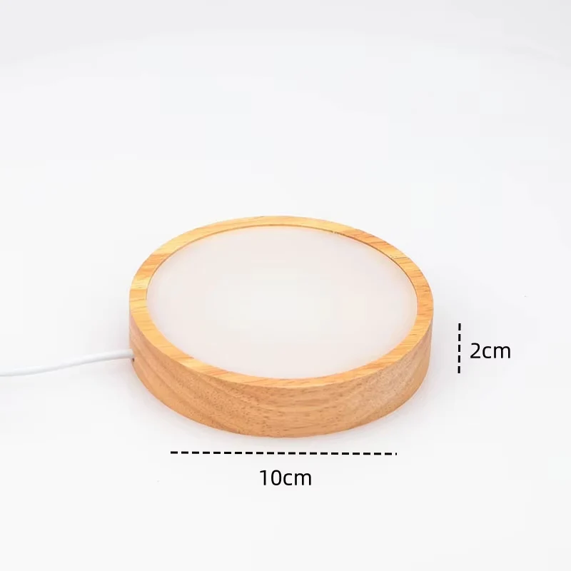 LED سطح المكتب مصباح للزينة قاعدة خشبية DIY كريستا...