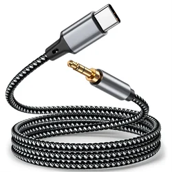 Premium USB - C to 3.5mm AUX Audio Cable Adapter for 1m (Black)