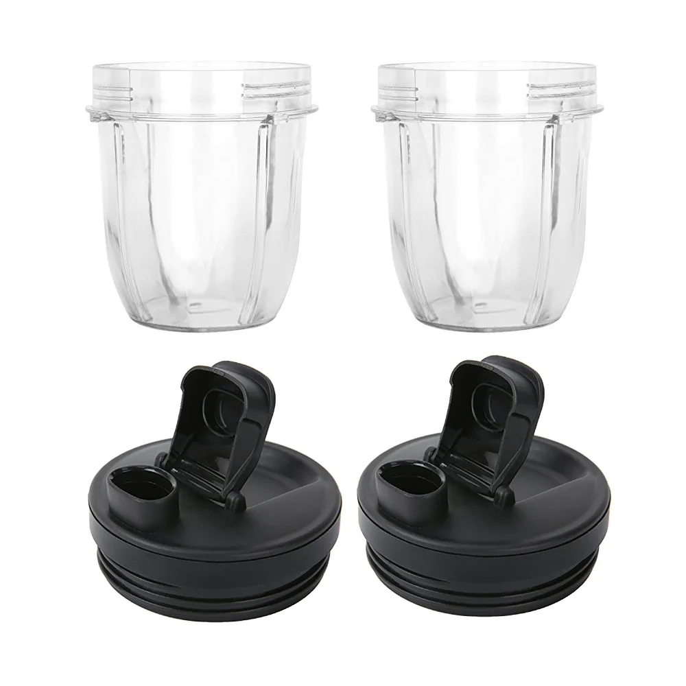 Blender Cup Juicer Replacement Parts 2 Pack 12 Oz Cup Replacement Parts Compatible Nutri Ninja Auto-IQ Blenders 426KKU450 Cover Lid