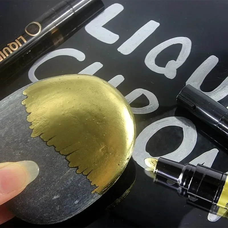 1/2/3pcs 크롬 펜 마커 반사 거울 전기 도금 페인트 수리 마커 락 세라믹 유리 0.8/1/2mm 펜촉 아트 Craftwo