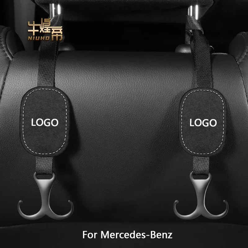 Gancio In Metallo Scamosciato Per Schienale Del Sedile Dell'Auto Per Mercedes-Benz A B C E G Gl Eq Classe S Portaoggetti Interni Finitura Appendiabiti