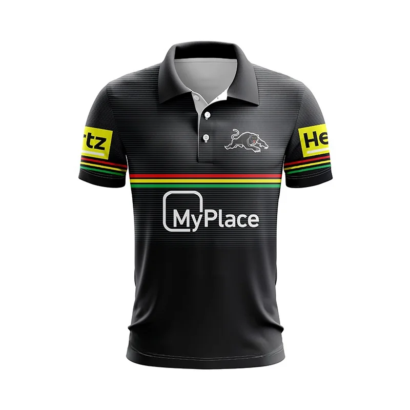 thumbnail image 1 of Camiseta de simpatizante adulto de los Penrith Panthers de POLO Rugby League Man Cave Fathers Day (nombre y número personalizados), 1 of 5