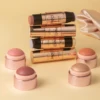 Cream Blusher + Bronzer Contour Stick Set Sunset Matte Natural Long-Lasting Face Makeup Sticks Contouring Creamy Lip Cheek Tint 1