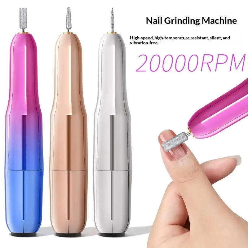 전동 네일 폴리셔 각질 제거기 네일 드릴 비트 각질 제거 네일 그라인딩 폴리싱 USB 6개 비트 파일 펜 포함