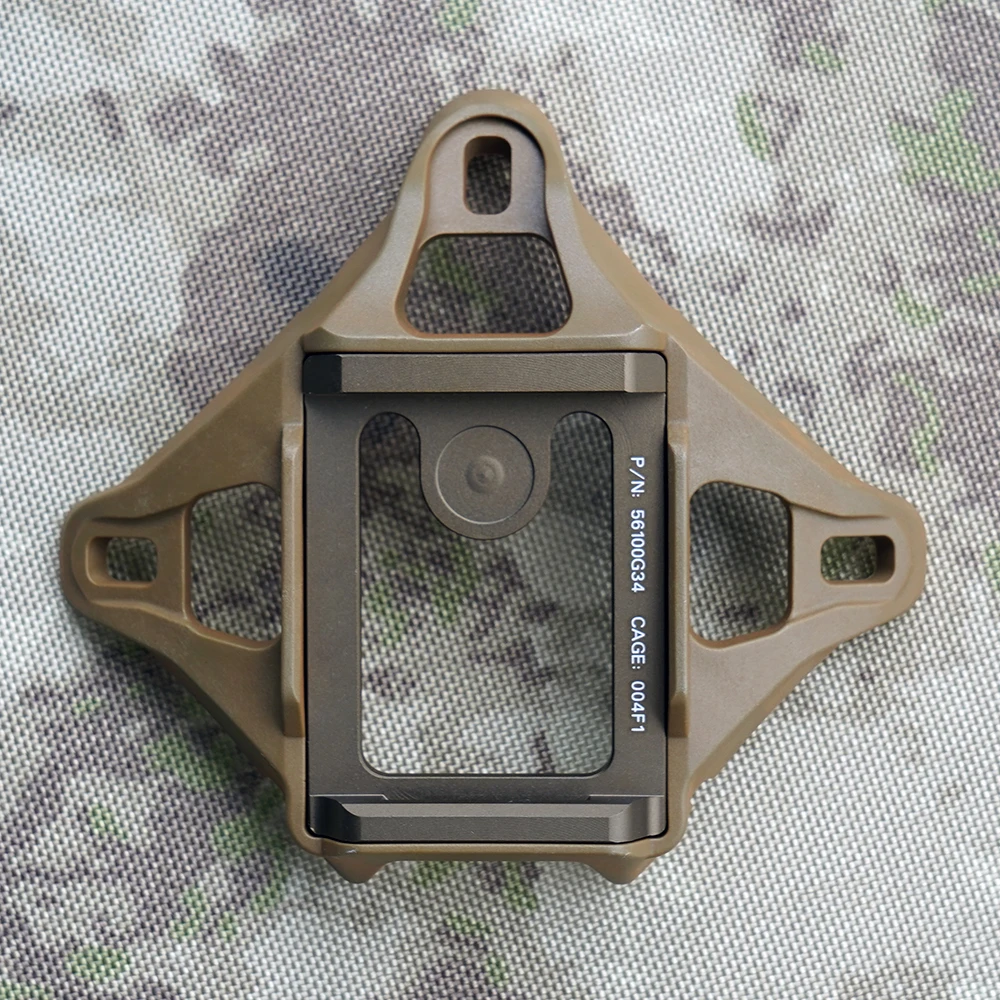 Tactical 3-Hole Skeleton NVG Mount Shroud Compatible with ACH/MICH/OPS-Core Fast/Crye AirFrame Helmet With Original Markings