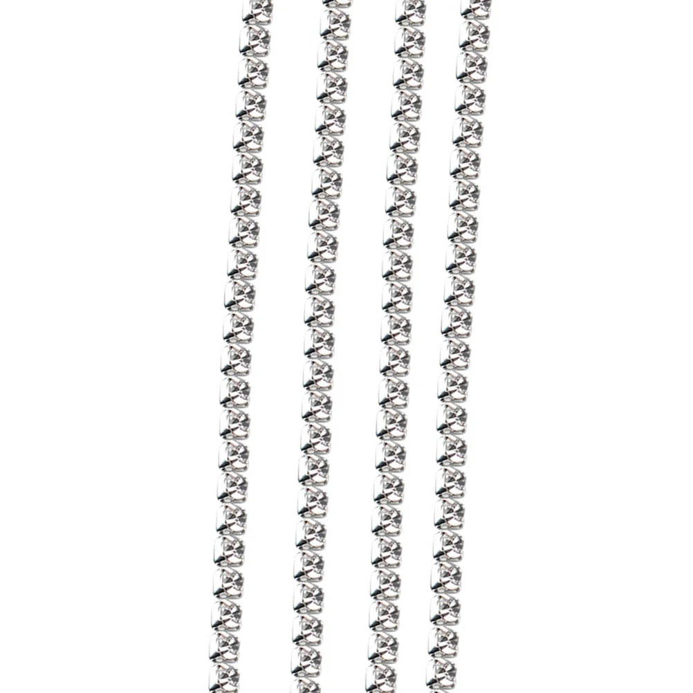 

11 Yards Crystal Rhinestone Close Chain Trimming Claw Chain Jewelry Sewing Crafts DIY (Silver)