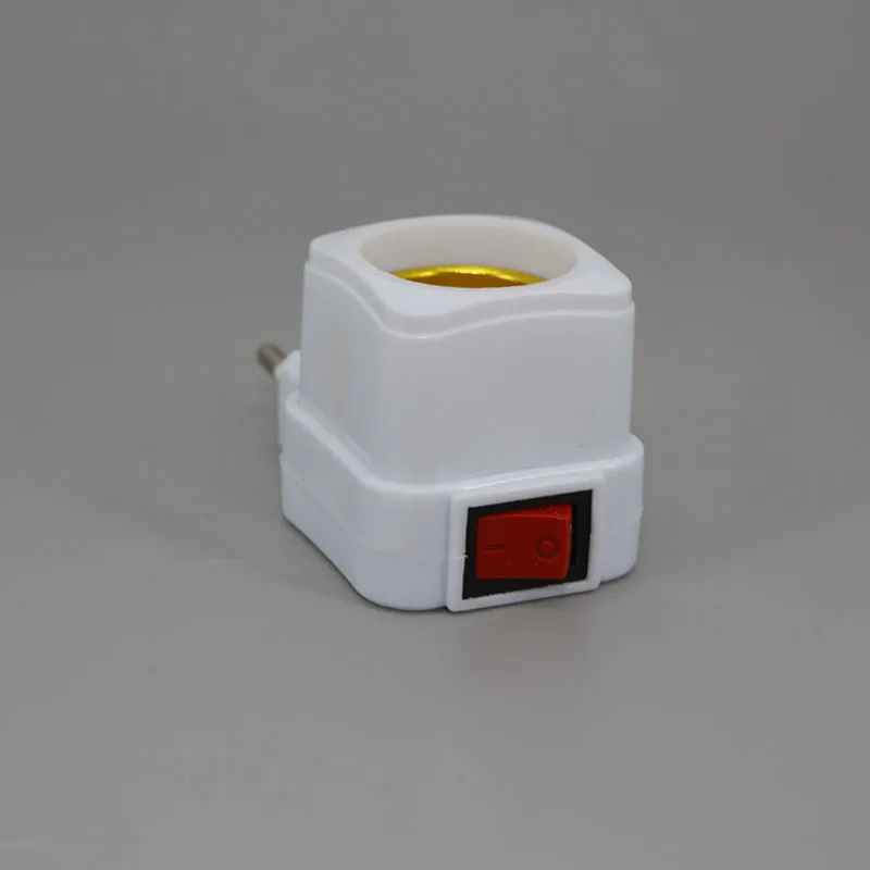 LED Night Light Square E27 AC EU/US Plug Power Bulb Holder Socket Base Adapter ON/OFF Switch Converter