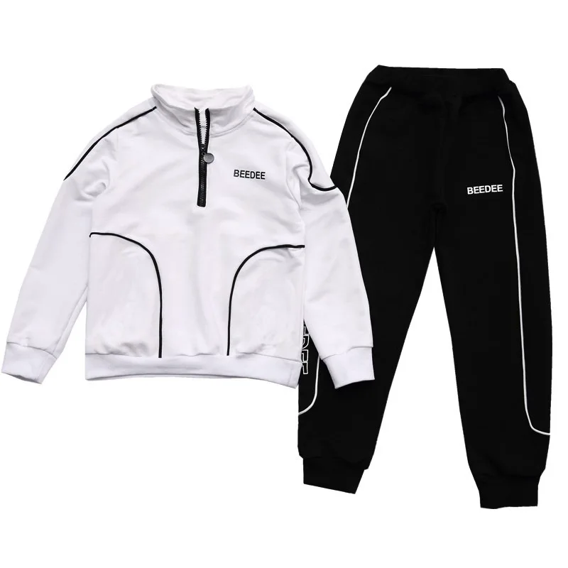 

Spring Autumn Boys Cotton Slim Half Zip Sweatshirt+Sweatpant Set School Kids Tracksuit Children Work Outfit Jogging Suit 5-16Yrs