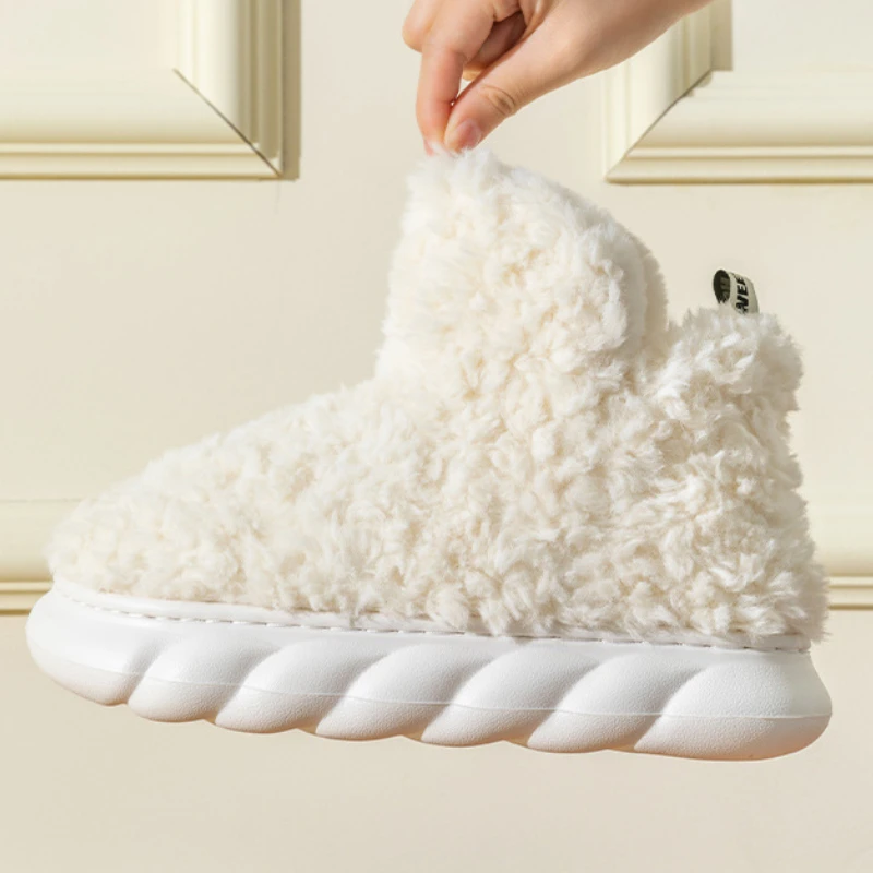 Warm Winter Woman Boot Fashion Furry Ladies Snow Boots for Outside Wear Concise Design High Top Platform Women\'s Cotton Shoes