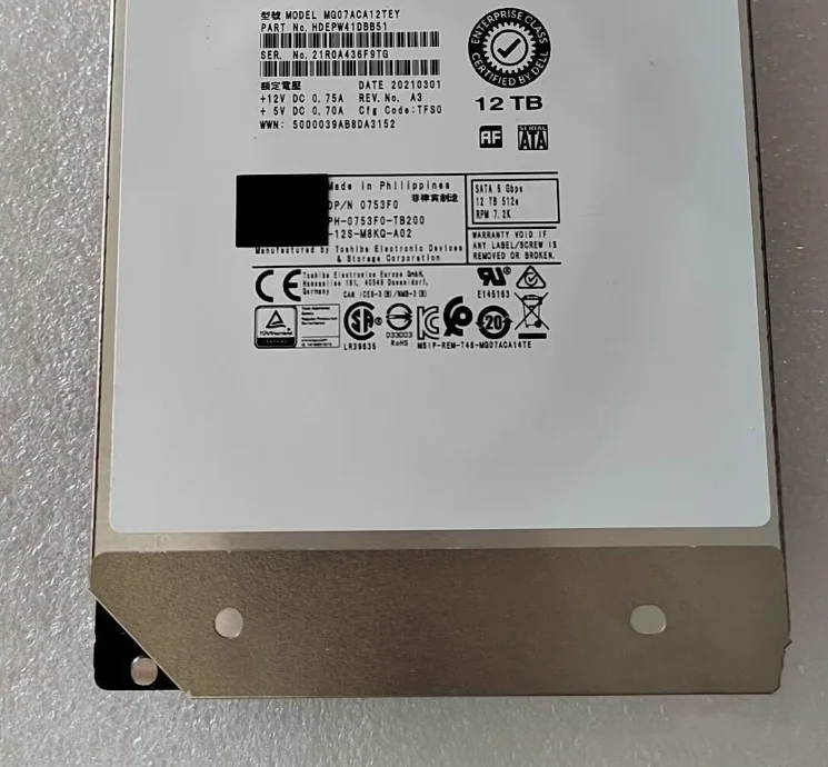 For 0753F0 753F0 MG07ACA12TEY 12T SATA 6G 3 5 server hard drive