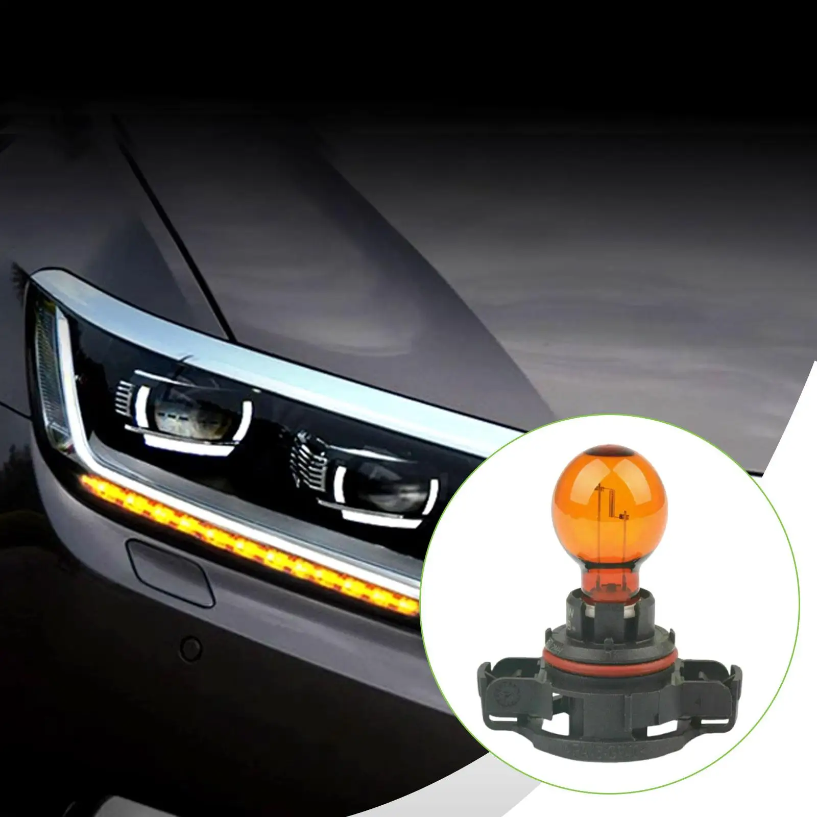 PSY24W 고성능 자동차 방향지시등 전구 노란색 전면 LED (골프 GTI 마고탄 C5용)