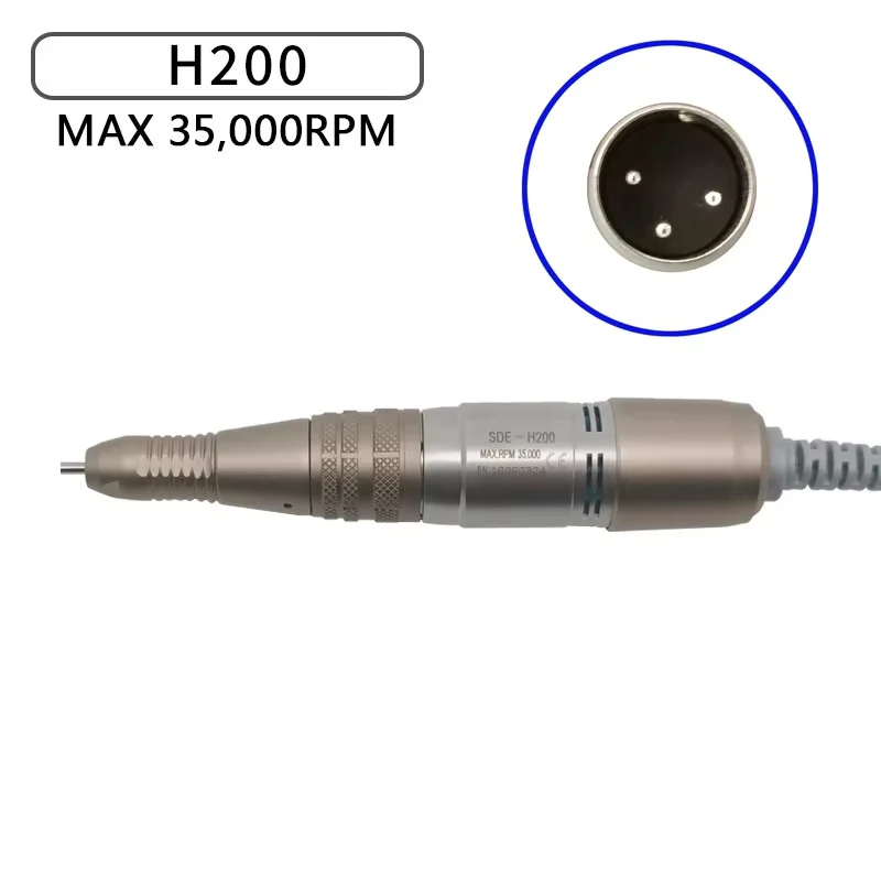 전동 네일 드릴 머신 35000RPM 30V H200 핸들 강력 210 마라톤 네일 드릴 폴리쉬 비트 포함 매니큐어 및 페디큐어용