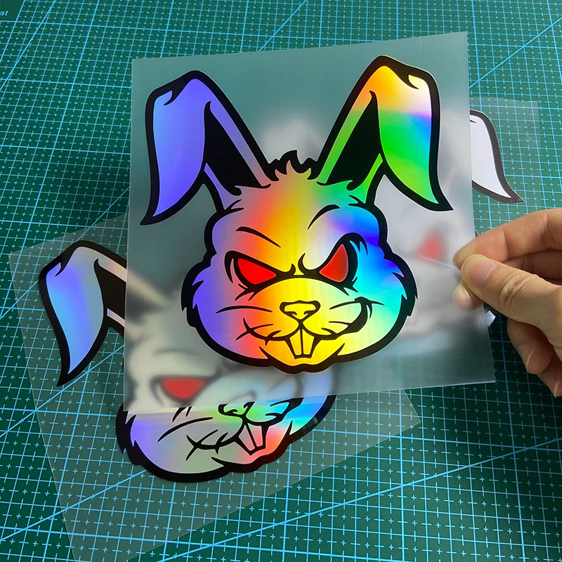 1PC Evil Rabbit Motorcycle Stickers Waterproof Scooter Windshield