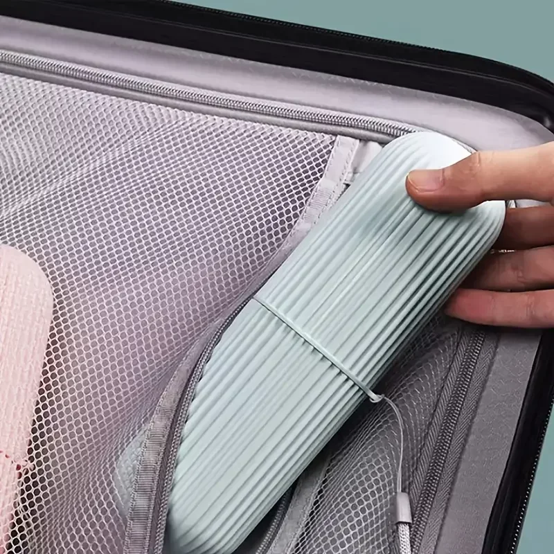 Portable Travel Toothbrush Case With Mouthwash Cup For Bathroom_voghion.com
