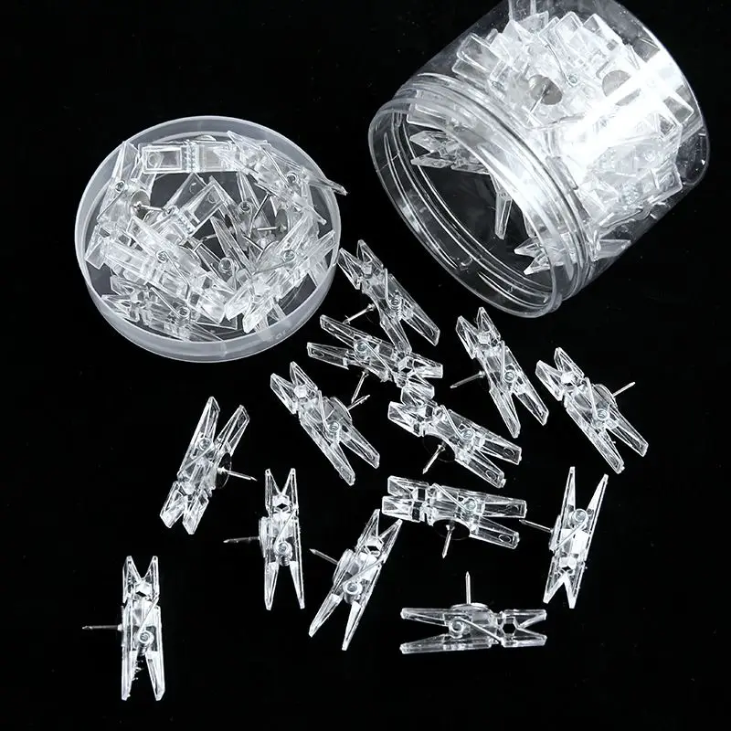 Drawing Pins Plastic Thumb Tack Clips Push Pins For Cork Board Office & School Supplies Binder Clips 20/50pcs push pins