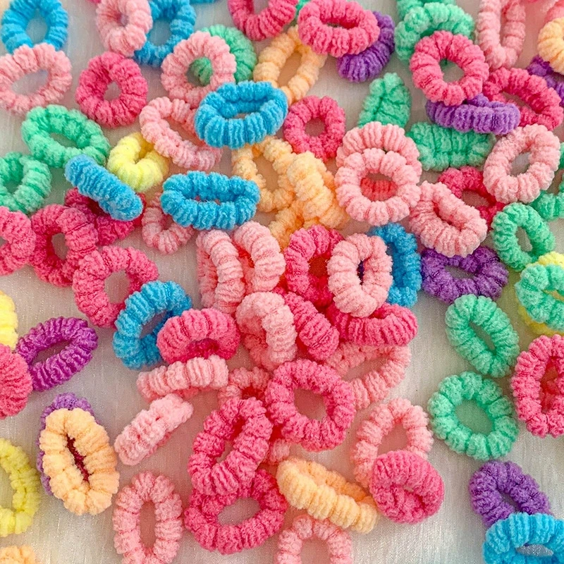 100 Stück hochelastische bunte Haarbänder | Nicht beschädigende, weiche Haargummis für Zöpfe und Pferdeschwänze, gemischtes Spandex – Detail 5