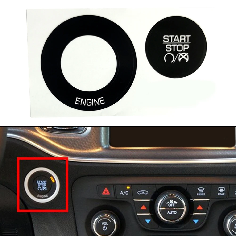 

Car Stop Start Engine Switch Button Decals Stickers Kit For Dodge 11-14 Button Ignition Stop Start Switch Button Repair Sticker