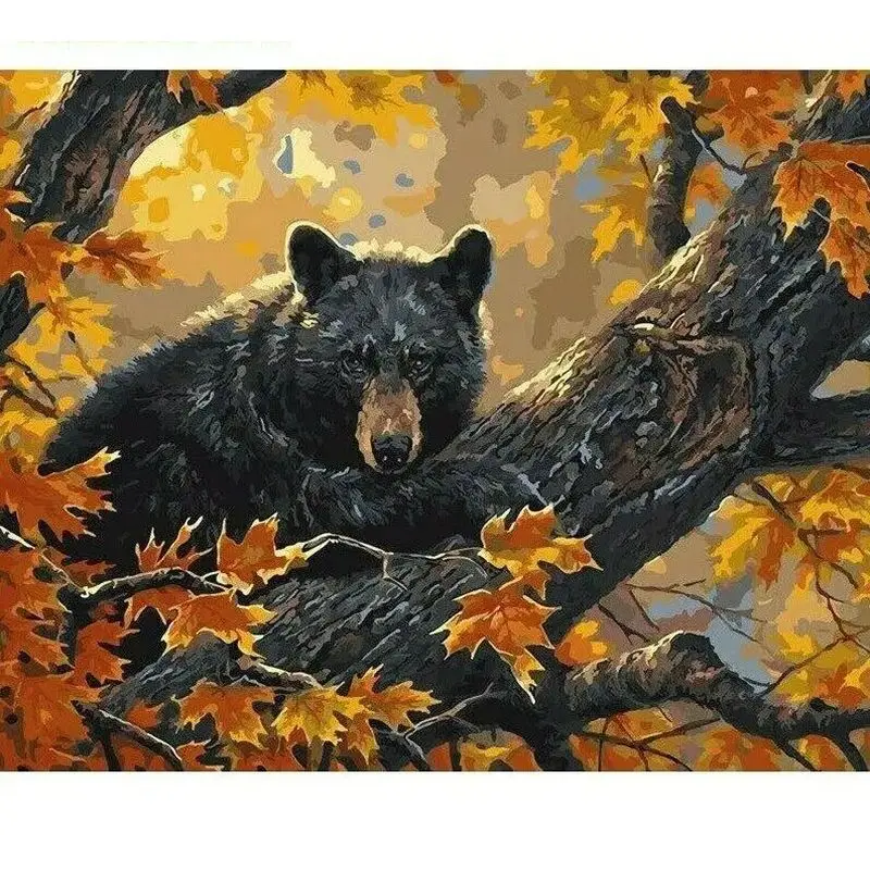Black Bear in a Tree painting by numbers kit Black Bear in a Tree painting by numbers kit