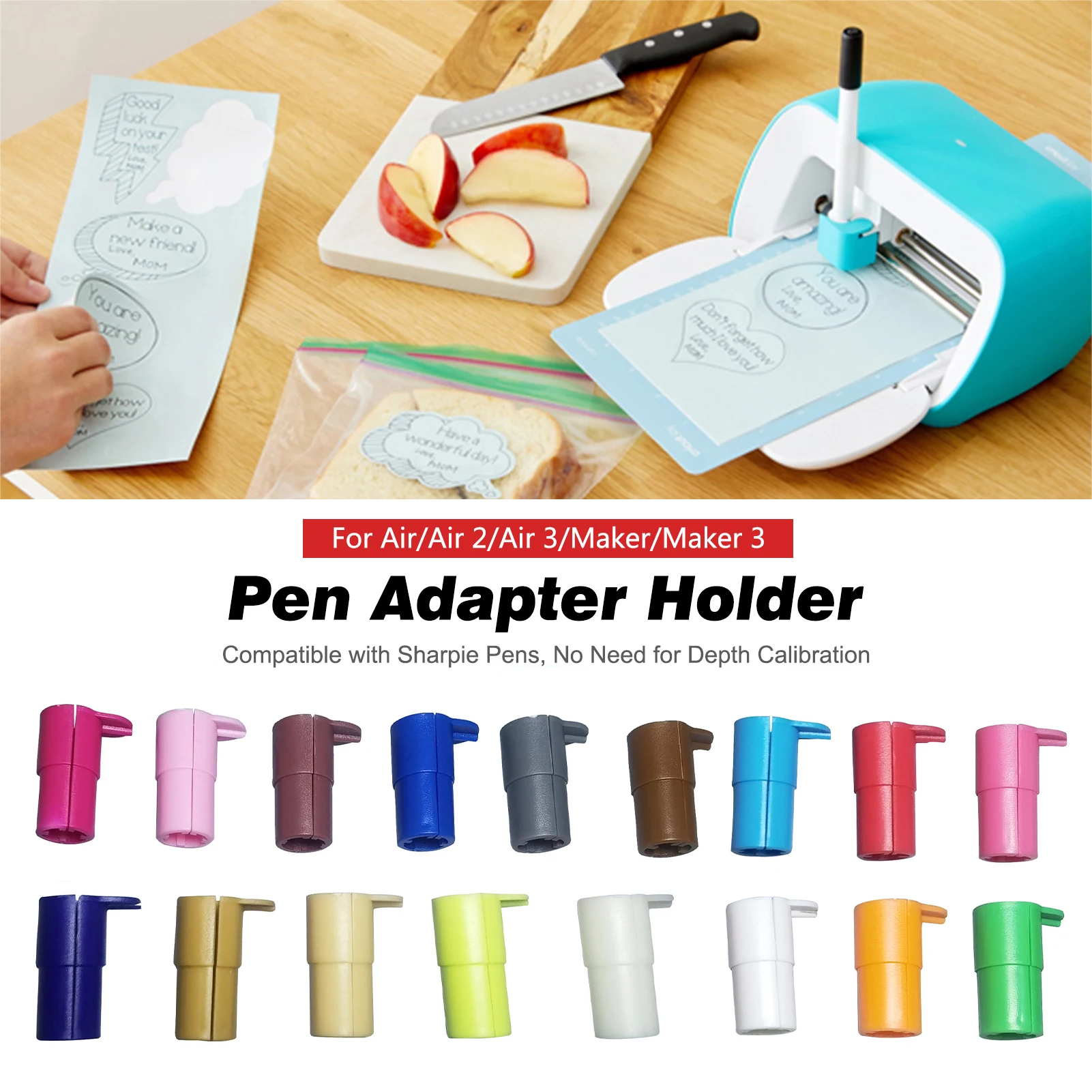 17 Packs Pen Adapter Set Marker Holder Replacement for Sharpie / / / Sakura  / Pilot / Pentel / Paper Mate / Mitsubishi uni-Ball Compatible with Cricut  Explore Air 3/Air 2/Air/Maker/Maker 3 