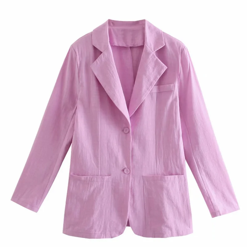 Women's Casual Loose Lapel Jacket Summer Suit Jacket Office Pocket Jacket Slim Fashion Streetwear Women Blazer Office Business