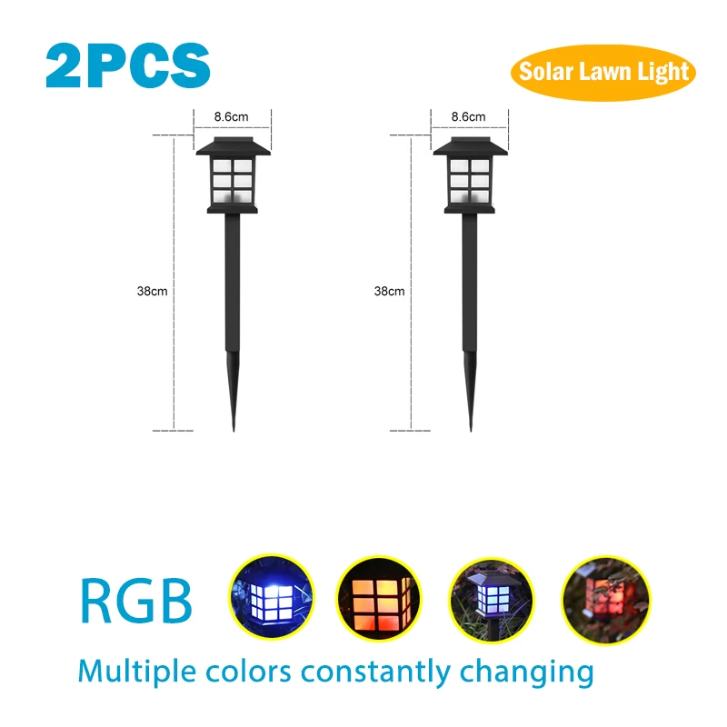 solar post cap lights 2Packs Solar Pathway Lights Outdoor IP65 Waterproof 3Colors for Villa Lawn Garden Courtyard Park Path Decoration Landscape solar pool lights Solar Lamps