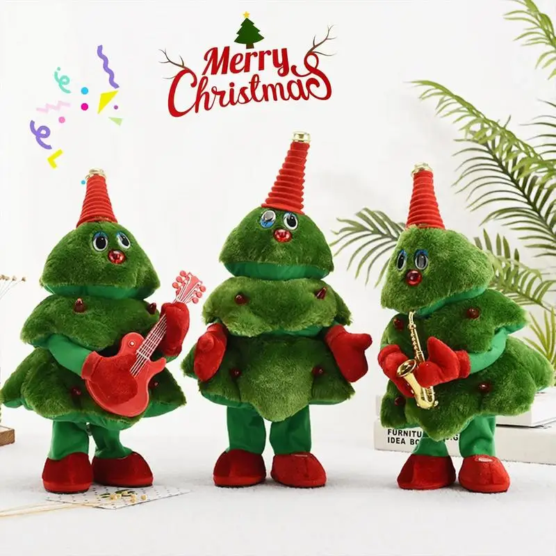 

Christmas Tree Electric Plush Toys dancing christmas tree Cute Toy Cute Decoration Funny Singing Doll Saxophone Guitar Music