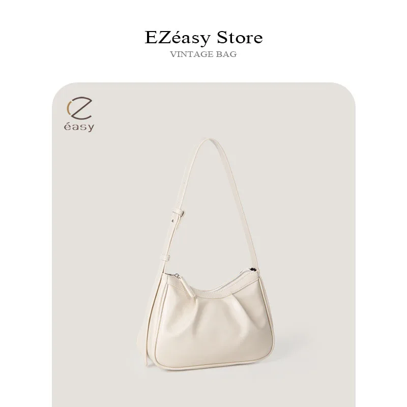 EZeasy Light Luxury Niche Designer Bags for Women New Fashion Portable Cloud Satchel Leather Bag Totes Messenger Bags Handbag