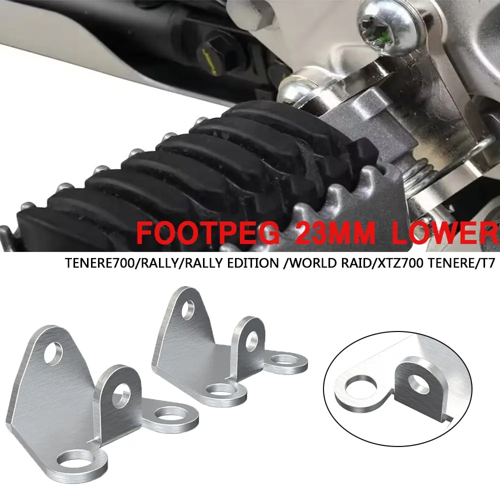 Pedane 23Mm Kit Ribassato 23Mm Kit Pedane Ribassate Staffe Per Yamaha Xtz 700 Tenere Rally Edition 2019-2020-2021-2022-2023