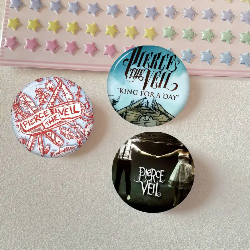 Pierce The Veil Band Icon Tinplate Button Pin Brooch Badge Accessory