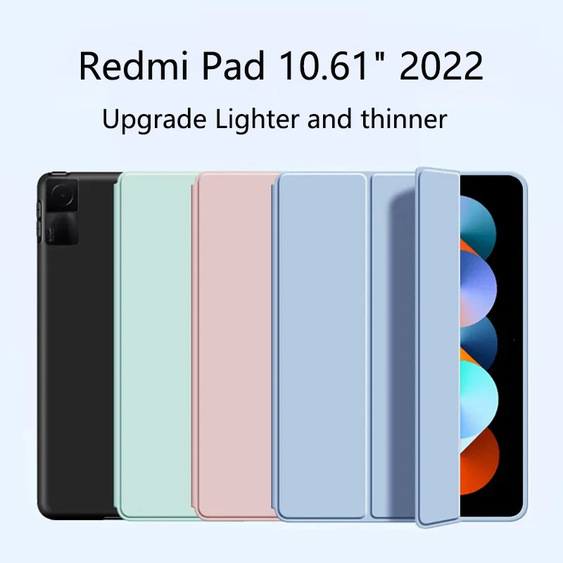 Smart Case for Xiaomi RedMi Pad 2022 10.61 Magnetic Filp Stand Cover Tablet  Funda for RedMi Pad SE 2023 Case 11 inch+Film+Pen - AliExpress