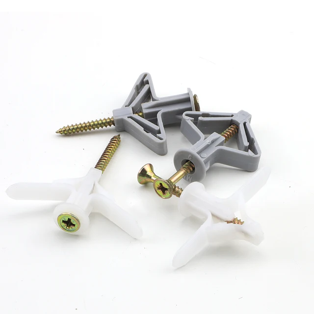 JUIDINTO 1550pcs Plastic Expansion Drywall Anchor Kit With Screws M8