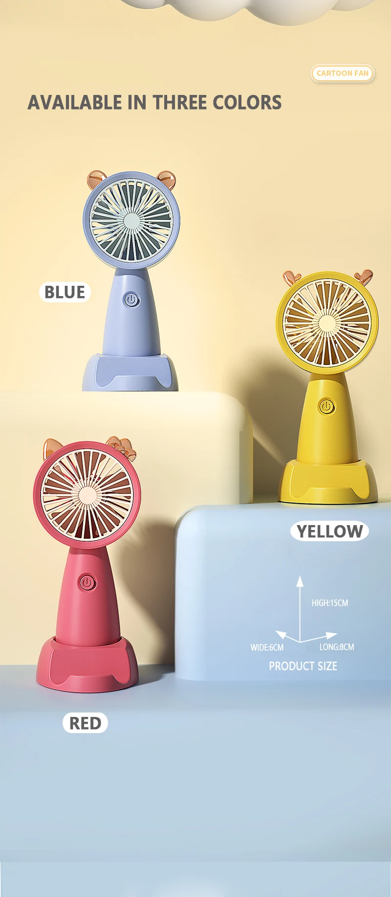 USB Mini Handheld Fan Outdoor Mini Creative Desktop Office Mute Charging Portable Handheld Fan