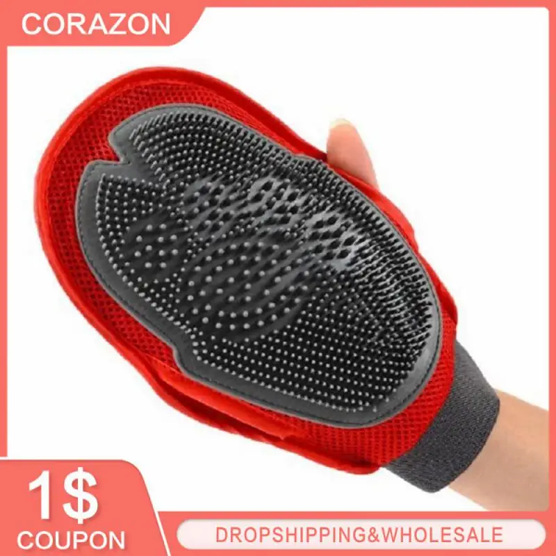 Soft Mitt Cat Dog Grooming Glove Brush Deshedding & Massaging Tool For
