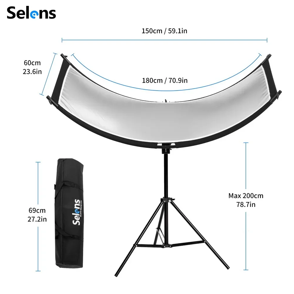 Selens 4 Colors Collapsible U-type Reflector Light Reflective Screen With Tripod