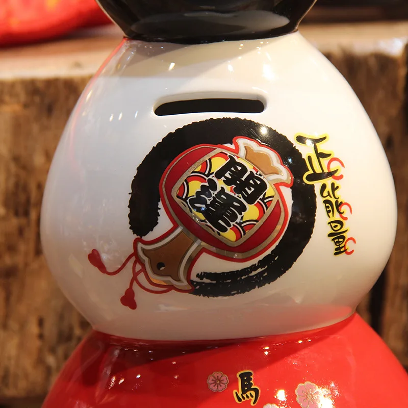 Figura De Daruma Japonesa - Gato De La Suerte Maneki Neko De Cerámica Azul - Decoración Zen Y Regalo Original