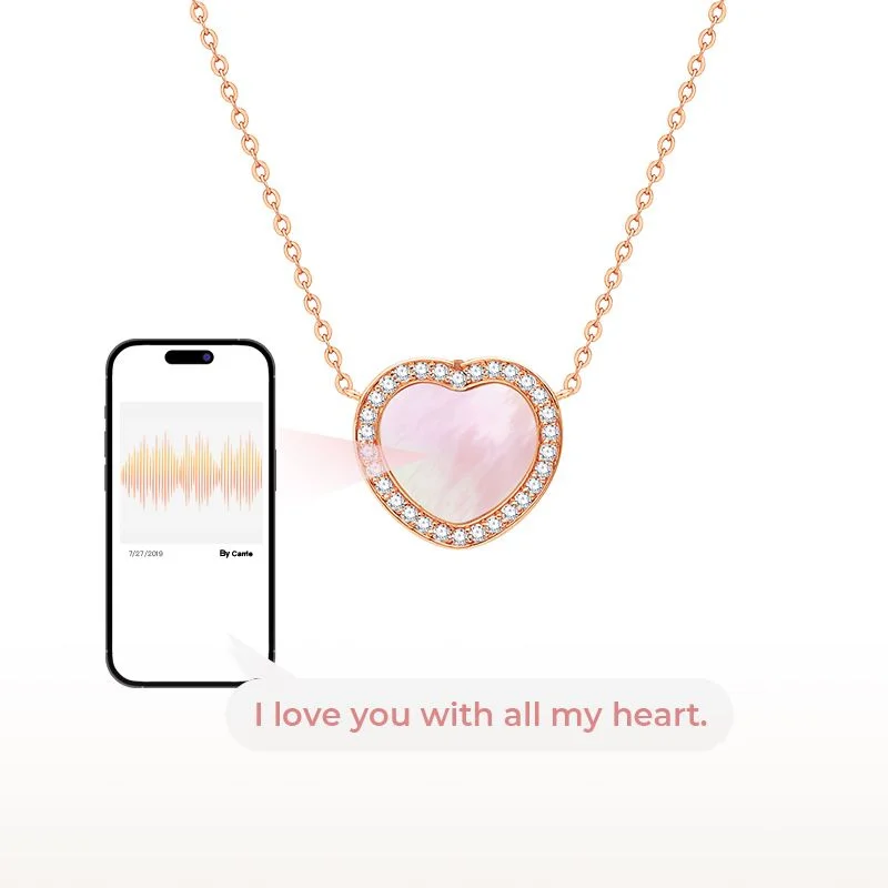 

Totwoo Memory NFC Necklace (18K Gold Plated Silver & Mother of Pearl) for long distance relationship gifts