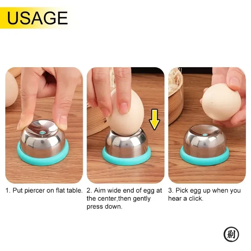 Egg Piercer Stainless Steel Needle Egg Hole Puncher Eggs Poacher Endurance Hole Seperater Bakery Kitchen Tool for Raw Eggs
