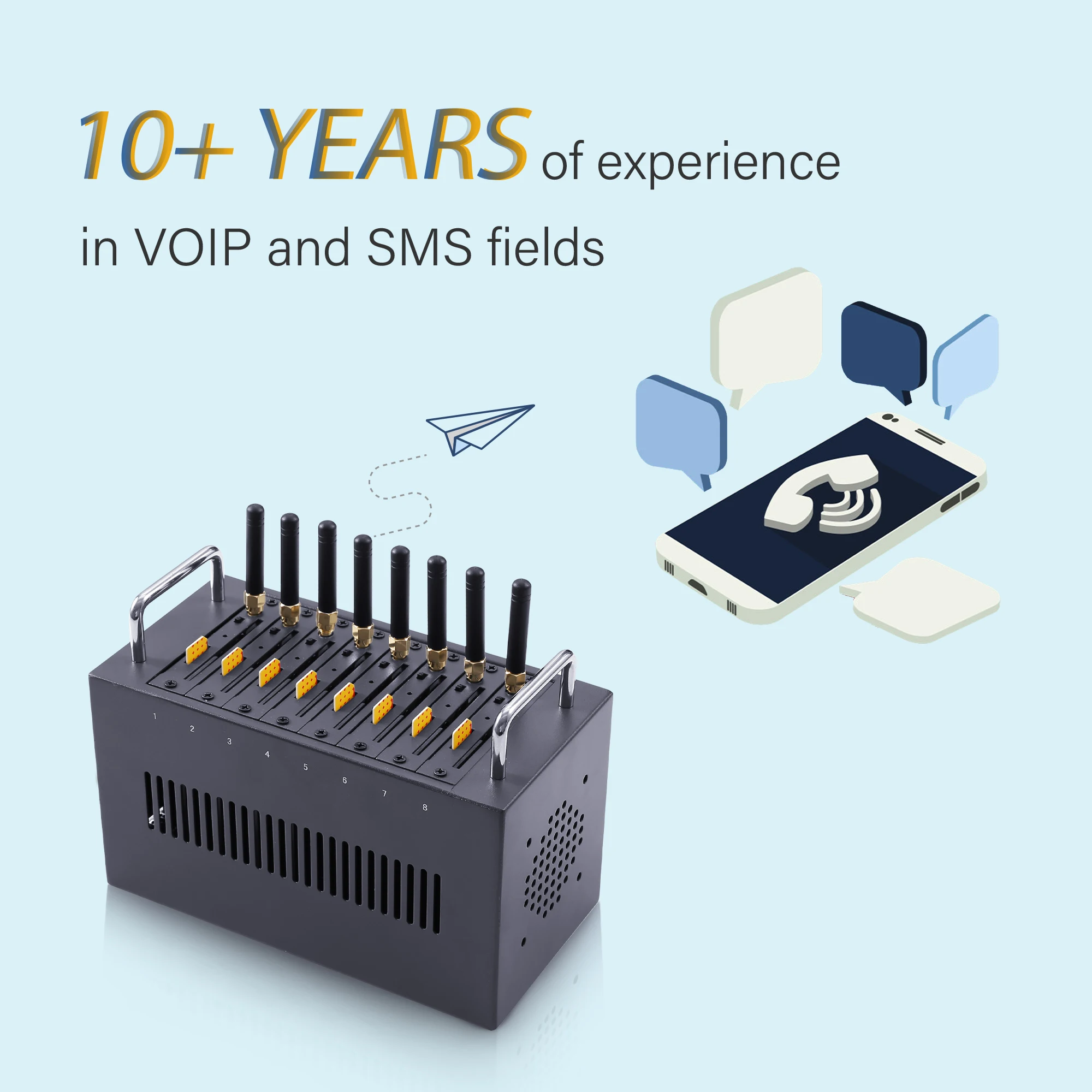 

Customize Module HQ Under Stock Multi SIM 8 Port Modem Pool 4G GSM Modem USB SMS Modem AT Command SMPP API Luna