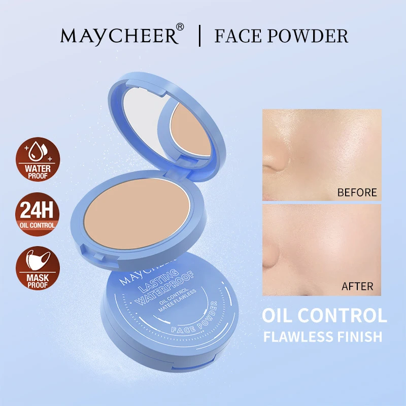 8colors Silk Soft Mist Powder Cake Smooth Press Sace Powder Control Oil Fully Cover Concealer Natural Lasting Makeup Powder