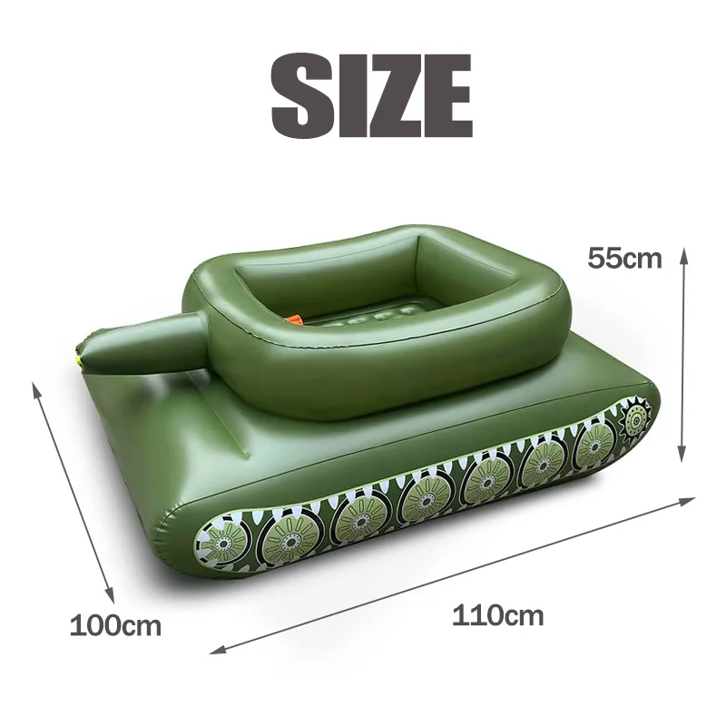 Kid Tank Pool Float Inflatable with Water Gun Toddler Swimming Seat Tear-resistant Summer Beach Water Play Toy Game for Boy Girl 6