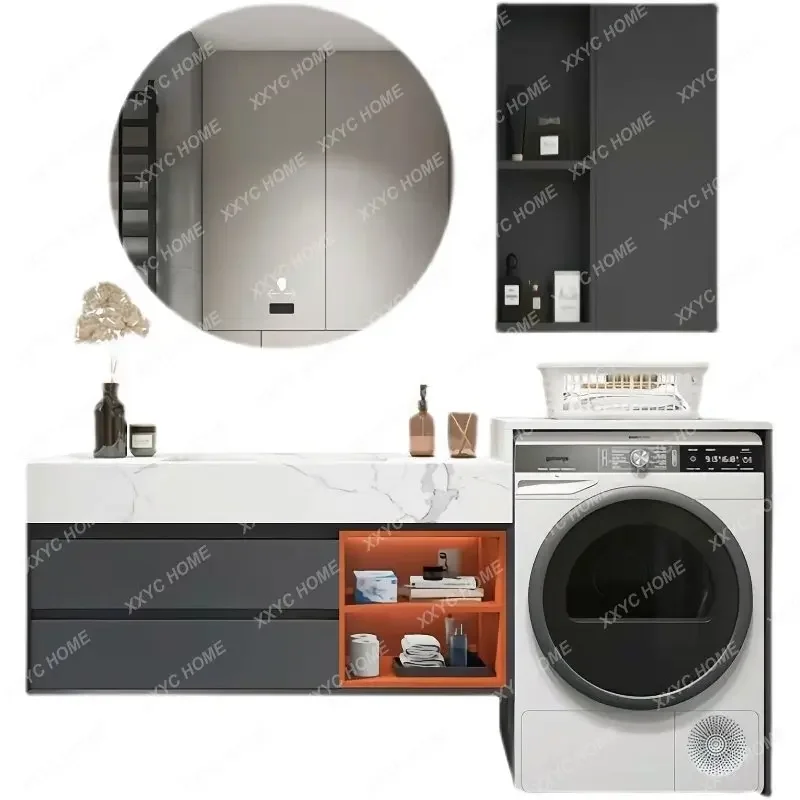 Washstand All-in-One Cabinet Combination Stone Plate Whole Washbin Bathroom Cabinet Bathroom Washbasin