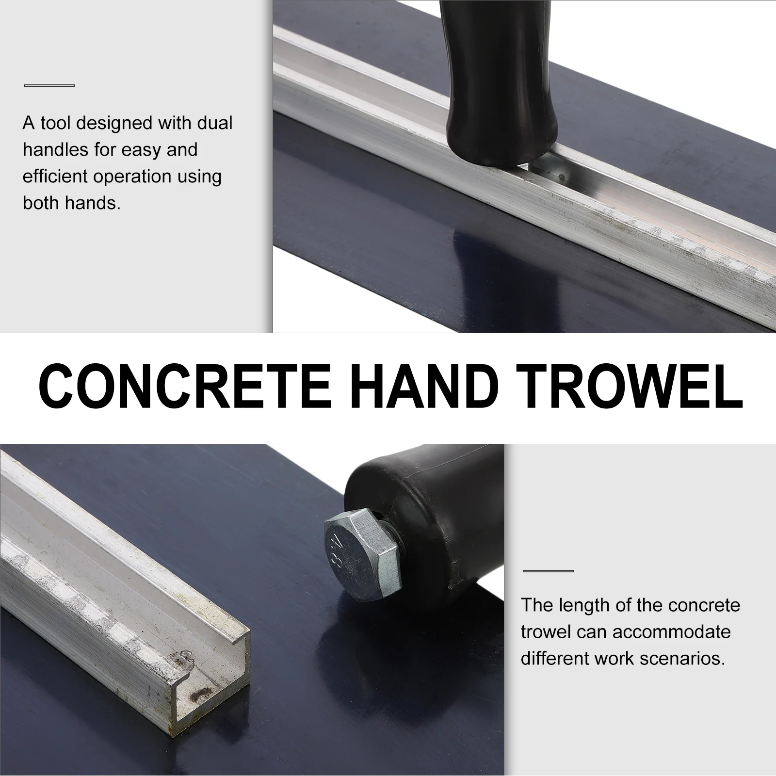 Adjustable 50CM Double Handle Large Plastering Trowel Steel Drywall Tool for Wall Smoothing Portable Finishing Spatula Concrete